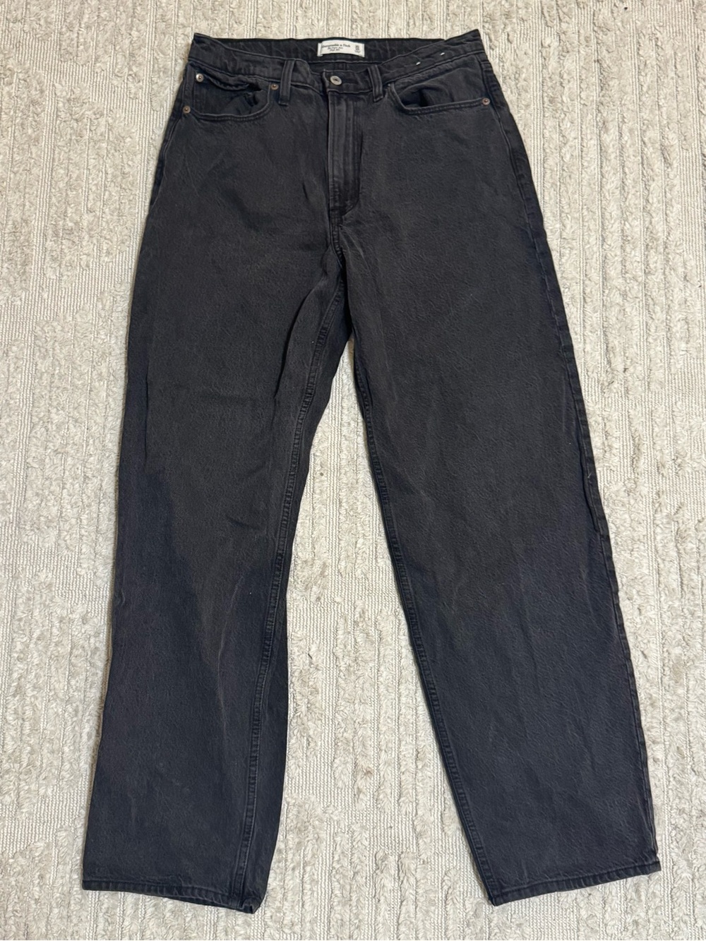 Black High Rise Taper Leg Jeans
